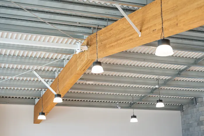 Glulam meeting steel
