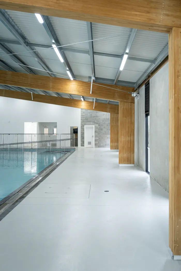 Poolside corridor