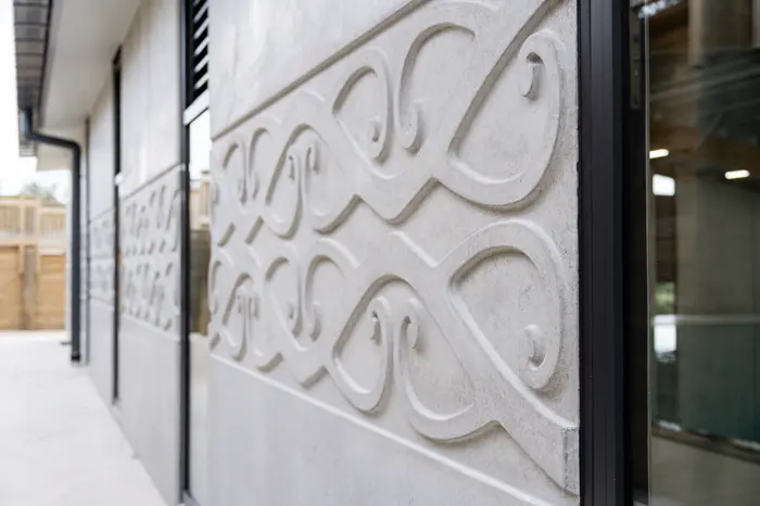 Retaining wall and cultural detail