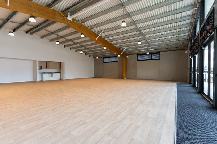 Hall with ridge beam